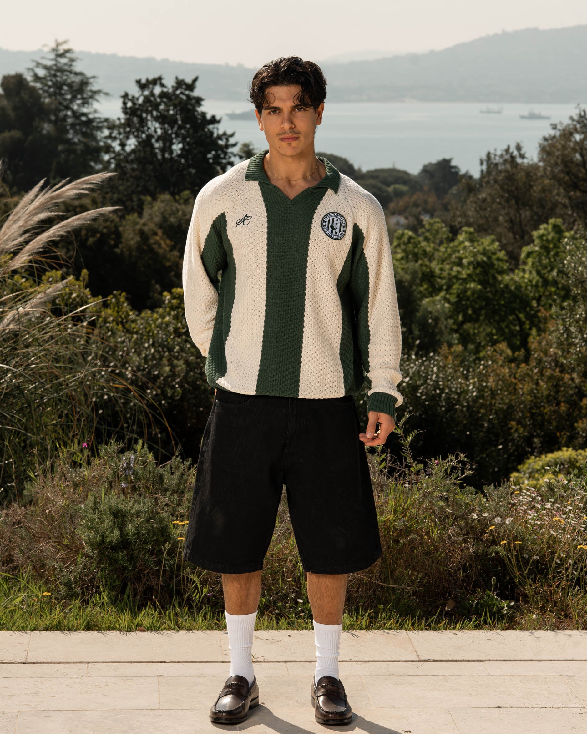 SC Football Knit Green/beige